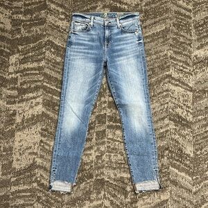 7 For All Mankind Jeans The Ankle Skinny Raw Hem Size 26 Jeans AU8443179 089364